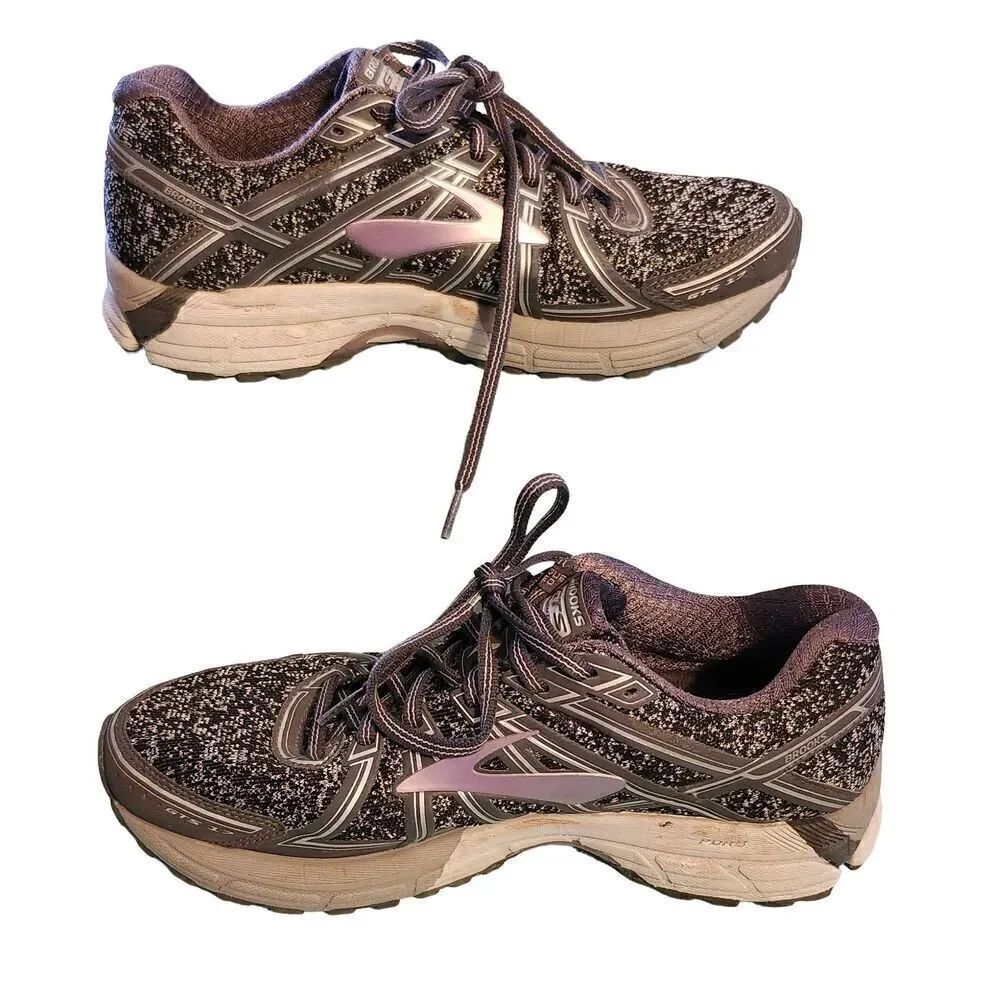 BROOKS Adrenaline GTS 17 Metallic Charcoal Black Rose Women's Shoes Size 9.5.